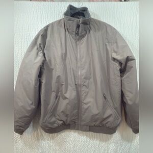 L.L Bean Jacket Men’s XXL Beige Fleece lines nylon zip pockets